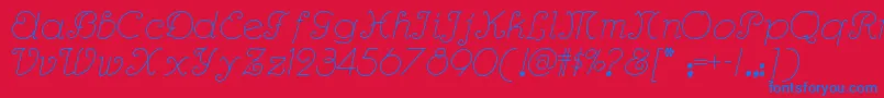 Rhumbascriptnf Font – Blue Fonts on Red Background