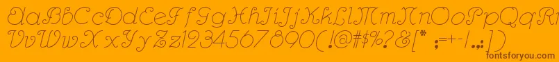 Rhumbascriptnf Font – Brown Fonts on Orange Background