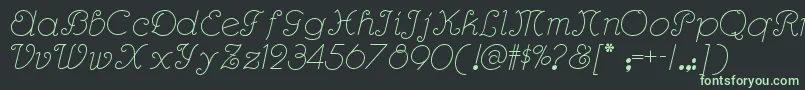 Rhumbascriptnf Font – Green Fonts on Black Background
