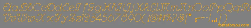 Rhumbascriptnf Font – Orange Fonts on Gray Background