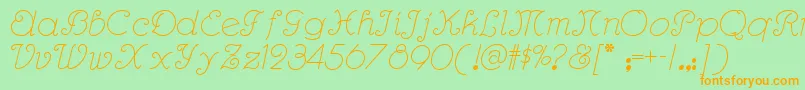 Rhumbascriptnf Font – Orange Fonts on Green Background