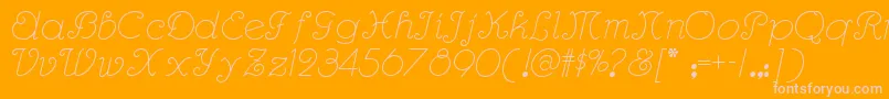 Rhumbascriptnf Font – Pink Fonts on Orange Background