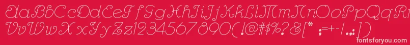 Rhumbascriptnf Font – Pink Fonts on Red Background