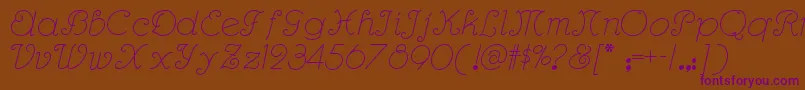 Rhumbascriptnf Font – Purple Fonts on Brown Background