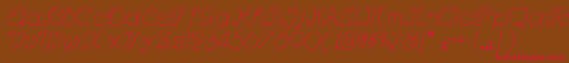 Rhumbascriptnf Font – Red Fonts on Brown Background