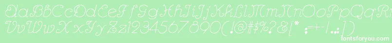 Rhumbascriptnf Font – White Fonts on Green Background