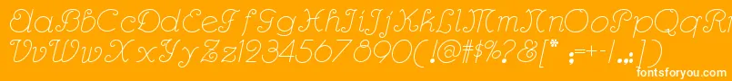 Rhumbascriptnf Font – White Fonts on Orange Background