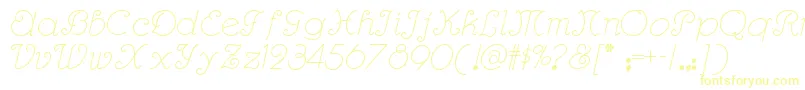 Rhumbascriptnf Font – Yellow Fonts on White Background