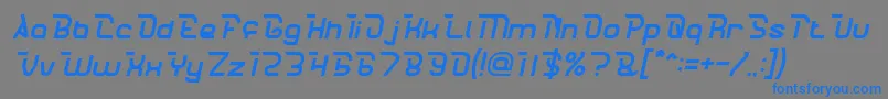 フォントCrumbleItalic – 灰色の背景に青い文字