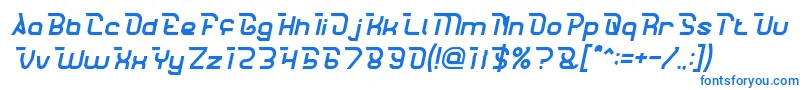 フォントCrumbleItalic – 白い背景に青い文字