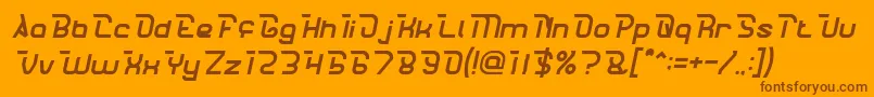 Czcionka CrumbleItalic – brązowe czcionki na pomarańczowym tle