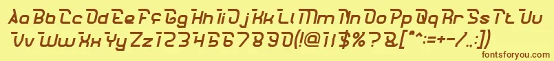 Шрифт CrumbleItalic – коричневые шрифты на жёлтом фоне