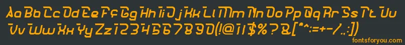 フォントCrumbleItalic – 黒い背景にオレンジの文字