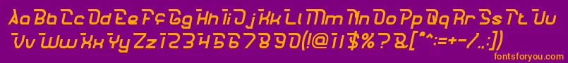 フォントCrumbleItalic – 紫色の背景にオレンジのフォント