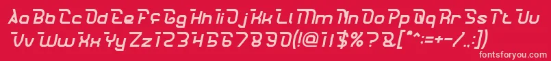 Fonte CrumbleItalic – fontes rosa em um fundo vermelho