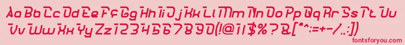 フォントCrumbleItalic – ピンクの背景に赤い文字