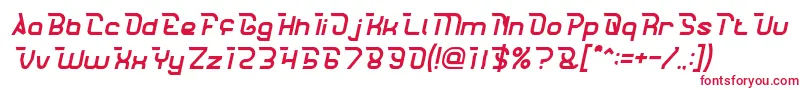 フォントCrumbleItalic – 赤い文字