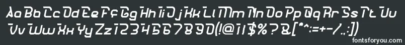 Czcionka CrumbleItalic – białe czcionki na czarnym tle