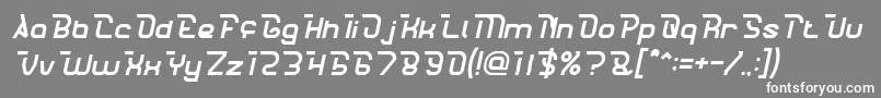 Fonte CrumbleItalic – fontes brancas em um fundo cinza