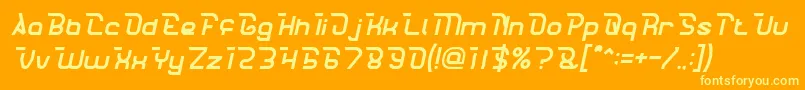 Шрифт CrumbleItalic – жёлтые шрифты на оранжевом фоне