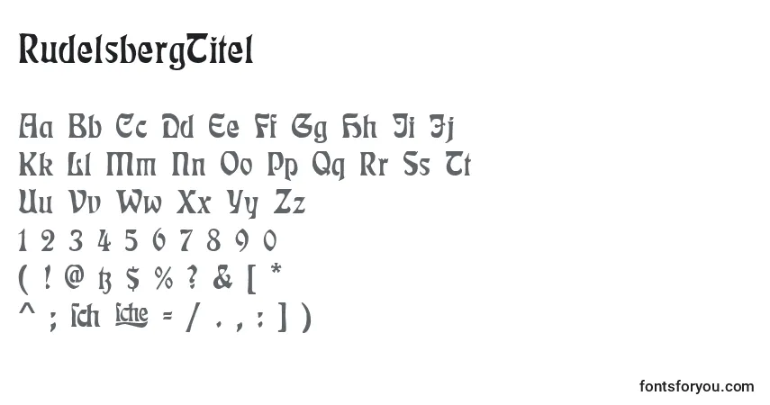 Schriftart RudelsbergTitel – Alphabet, Zahlen, spezielle Symbole