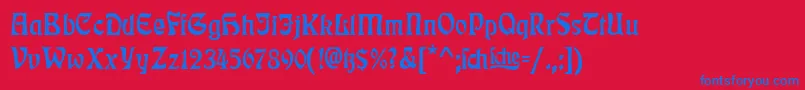 RudelsbergTitel Font – Blue Fonts on Red Background