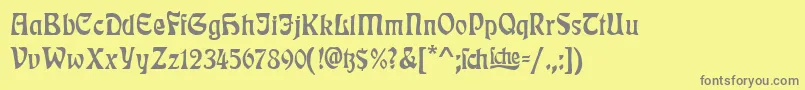 RudelsbergTitel Font – Gray Fonts on Yellow Background