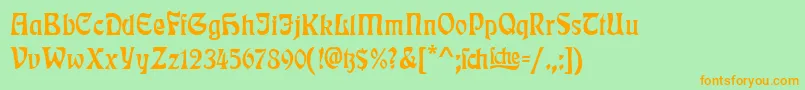 RudelsbergTitel Font – Orange Fonts on Green Background