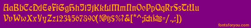 RudelsbergTitel Font – Orange Fonts on Purple Background