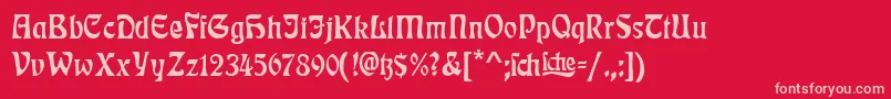 フォントRudelsbergTitel – 赤い背景にピンクのフォント