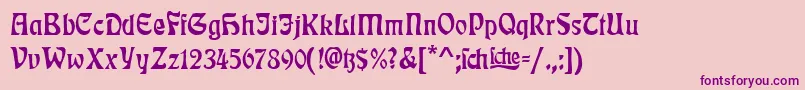 RudelsbergTitel Font – Purple Fonts on Pink Background