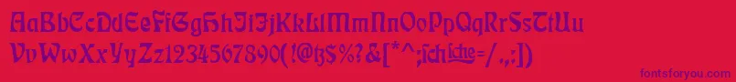 RudelsbergTitel Font – Purple Fonts on Red Background