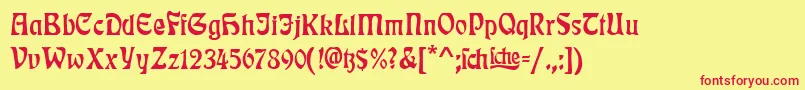 RudelsbergTitel Font – Red Fonts on Yellow Background