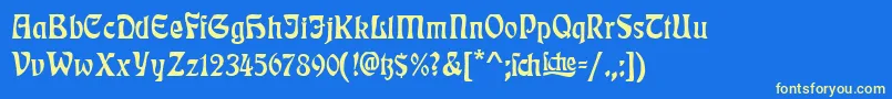 RudelsbergTitel Font – Yellow Fonts on Blue Background