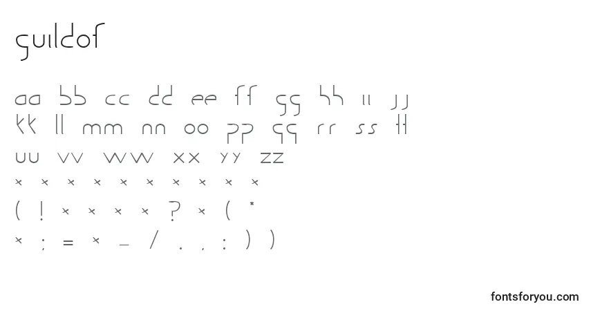 Fuente Guildof - alfabeto, números, caracteres especiales