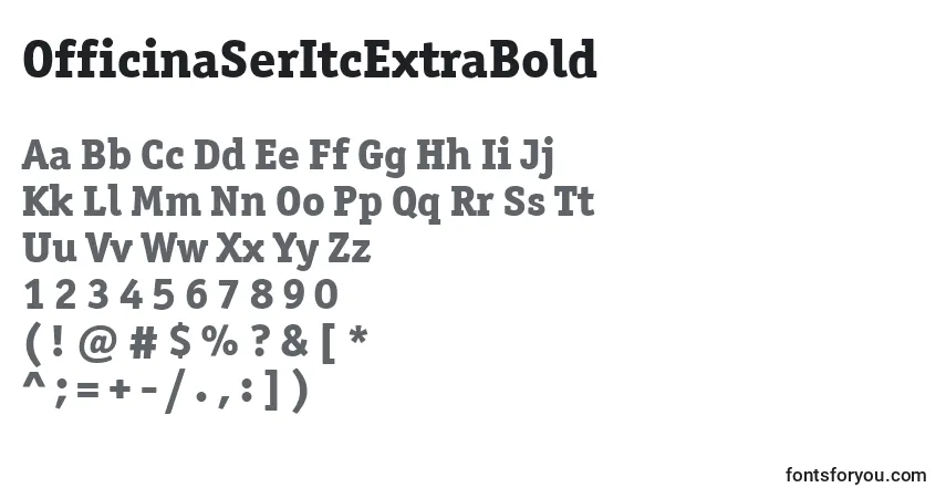 Шрифт OfficinaSerItcExtraBold – алфавит, цифры, специальные символы