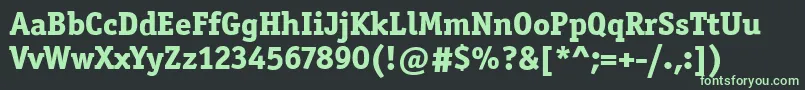 フォントOfficinaSerItcExtraBold – 黒い背景に緑の文字
