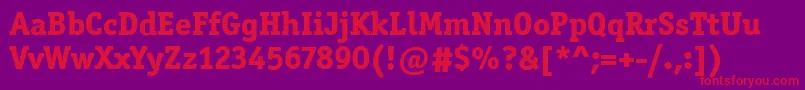 OfficinaSerItcExtraBold Font – Red Fonts on Purple Background