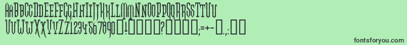 フォントTwogj – 緑の背景に黒い文字