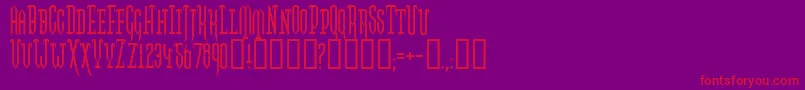 Twogj-fontti – punaiset fontit violetilla taustalla