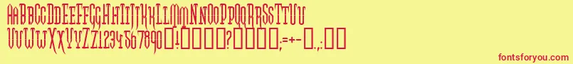 フォントTwogj – 赤い文字の黄色い背景