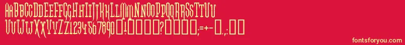 Twogj Font – Yellow Fonts on Red Background