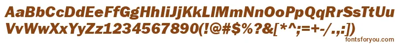 StGothicHvHeavyItalic Font – Brown Fonts on White Background