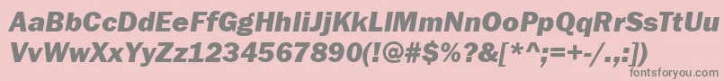StGothicHvHeavyItalic-Schriftart – Graue Schriften auf rosa Hintergrund