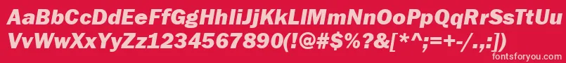 StGothicHvHeavyItalic Font – Pink Fonts on Red Background