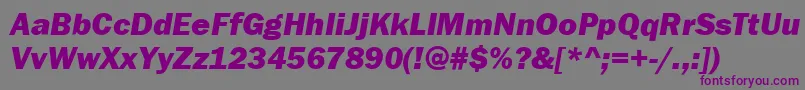 フォントStGothicHvHeavyItalic – 紫色のフォント、灰色の背景
