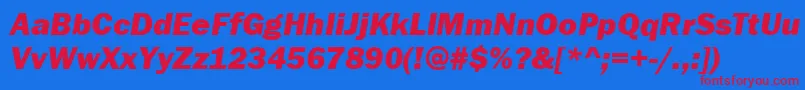 StGothicHvHeavyItalic Font – Red Fonts on Blue Background