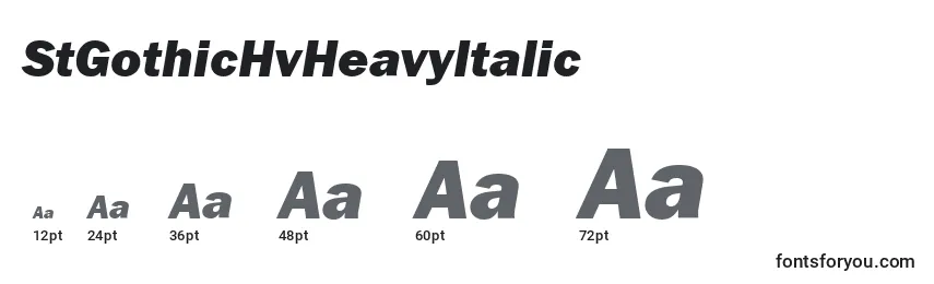 StGothicHvHeavyItalic Font Sizes
