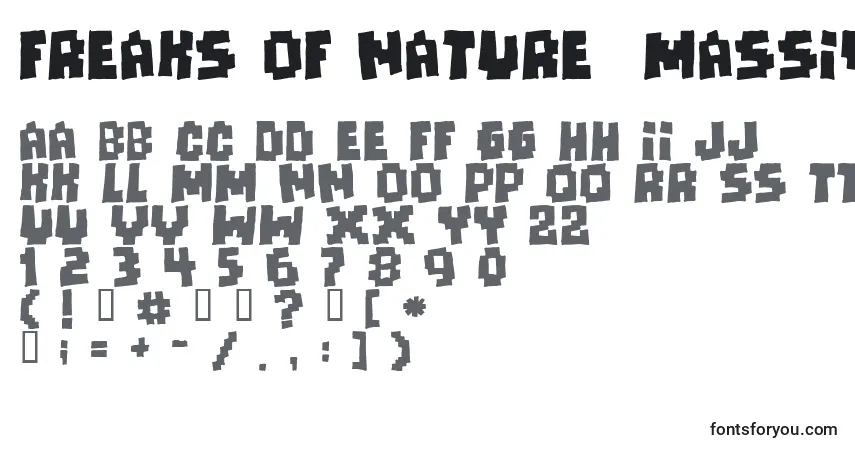 Czcionka Freaks Of Nature  Massive  – alfabet, cyfry, specjalne znaki