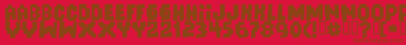 Freaks Of Nature  Massive  Font – Brown Fonts on Red Background